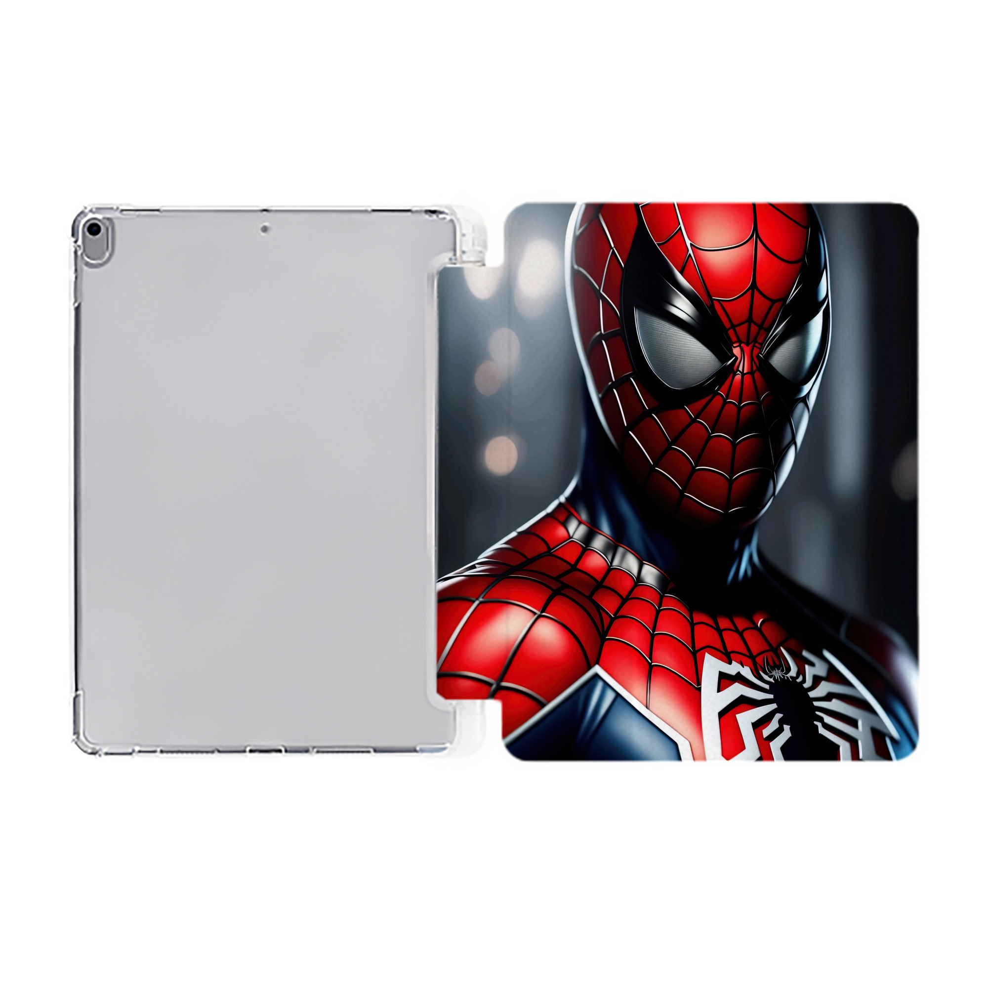 （画像用） Spider Man スパイダーマン IPad ケース ペン収納付き 三つ折りスタンド PUレザー×シリコン 対応機種9.5/10.5/10.9インチ